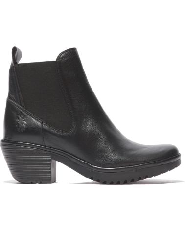BOTA CHELSEA FLY LONDON WASP COM SALTO, PRETO NEGRO
