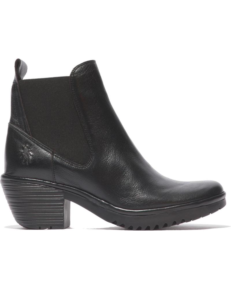 BOTA CHELSEA FLY LONDON WASP COM SALTO, PRETO NEGRO