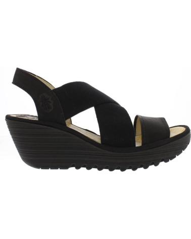 FLY LONDON SANDALIA YAJI CON CUÑA - NEGRO NEGRO