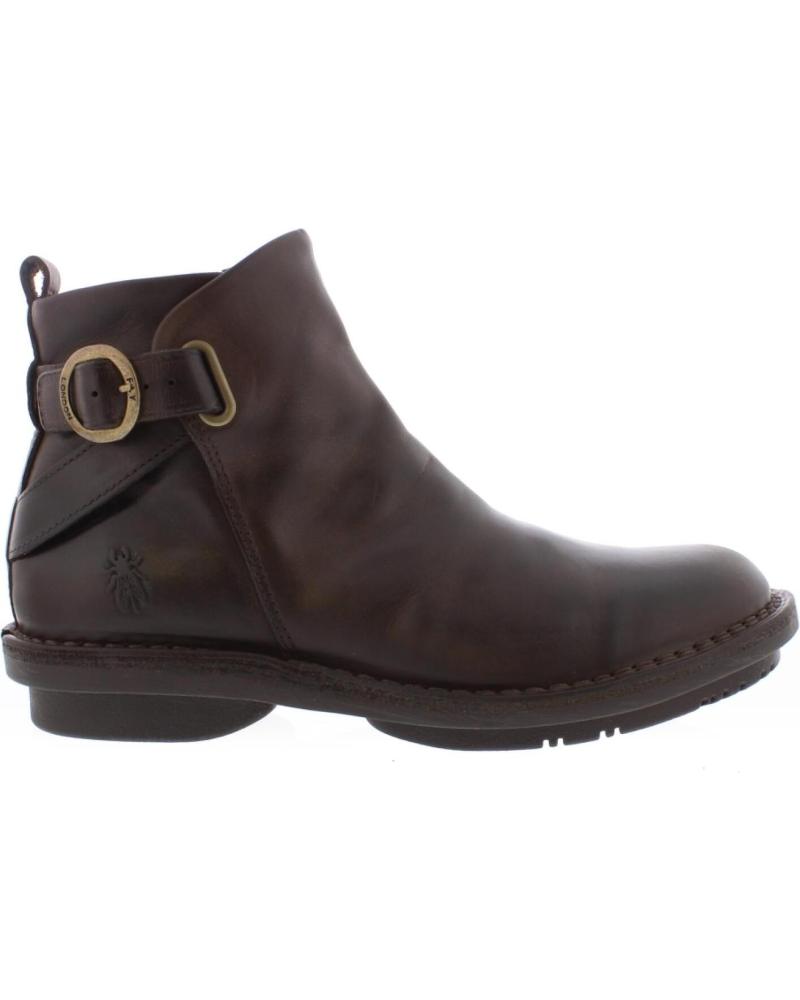 FLY LONDON BOTA FICO MARROM - BOTIM DE COURO COM FIVELA MARRóN