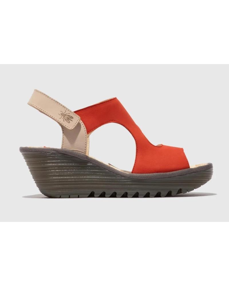 FLY LONDON YOXA 576 RED WEDGE SANDAL ROJO