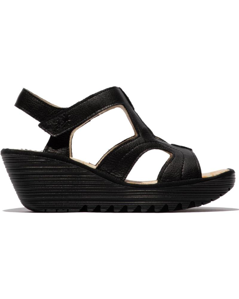 FLY LONDON YOTU 472 BLACK WEDGE SANDAL NEGRO