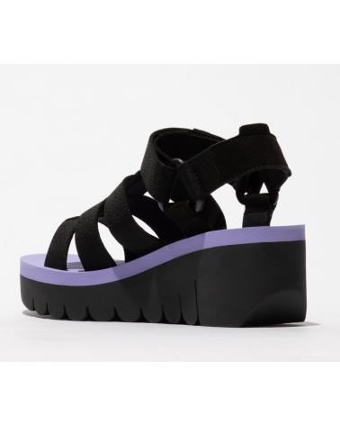 FLY LONDON YEFA BLACK WEDGE SANDAL NEGRO