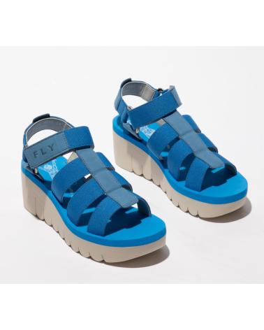 FLY LONDON YOJI WEDGE SANDAL - BLUE AZUL