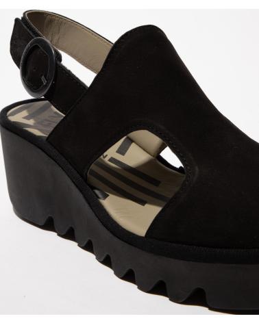 FLY LONDON BAIF 585 SANDALIA DE CUÑA NEGRA NEGRO