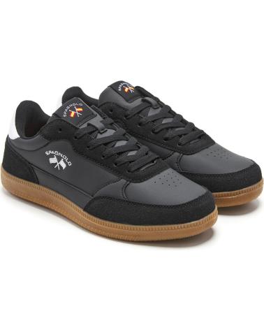 SPAGNOLO ZAPATILLAS CASUAL DE TIEMPO LIBRE NEGRO