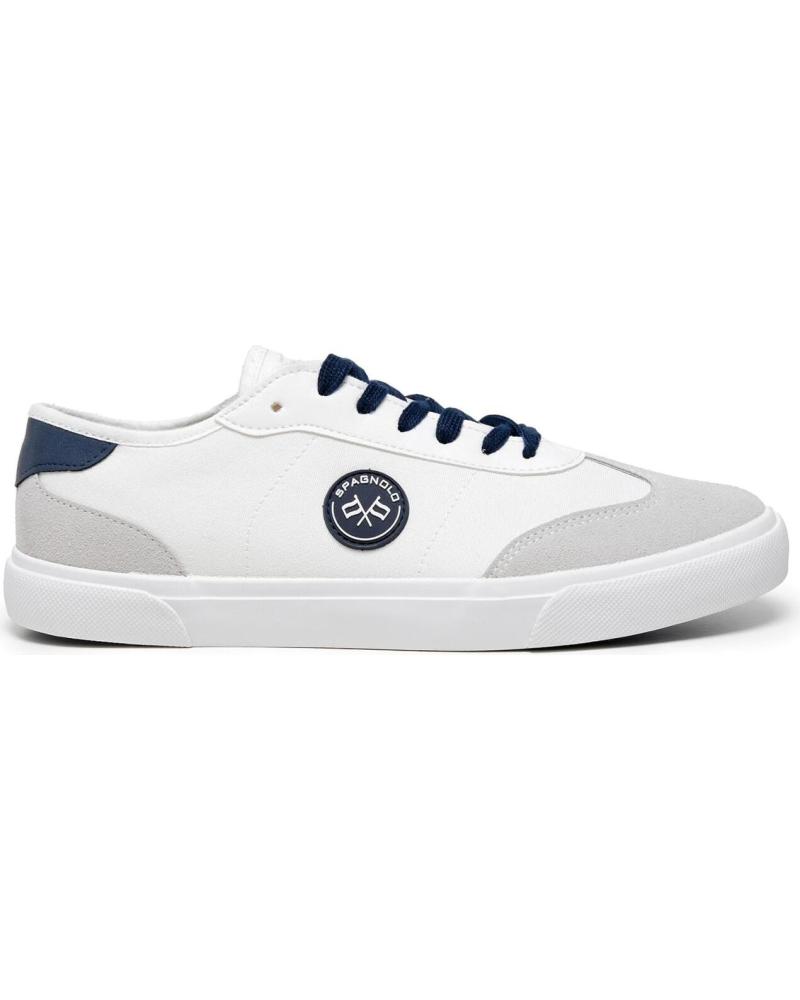 SPAGNOLO ZAPATILLA BAMBA TEXTIL CORDONES BLANCO