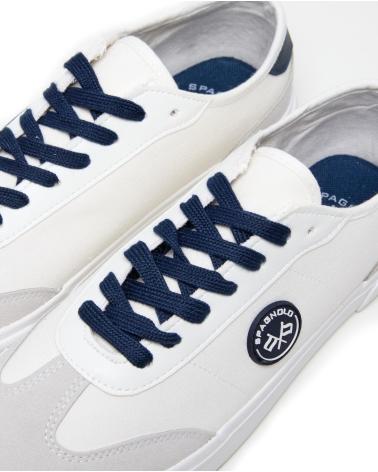 SPAGNOLO ZAPATILLA BAMBA TEXTIL CORDONES BLANCO