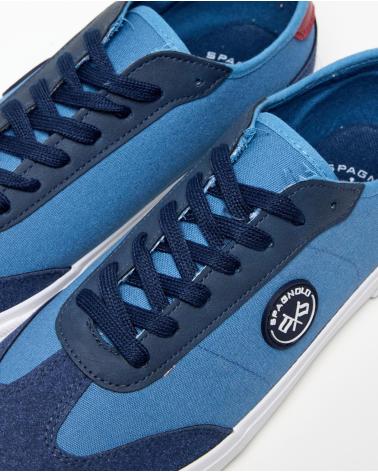 SPAGNOLO ZAPATILLA BAMBA TEXTIL CORDONES MARINO