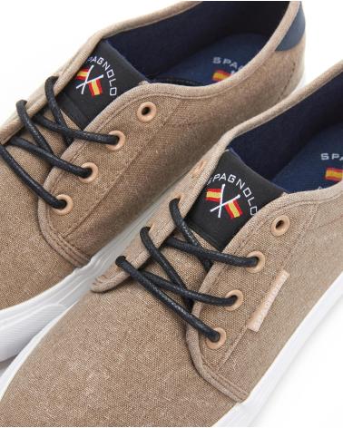SPAGNOLO ZAPATILLAS CASUAL DE LONA CON CORDONES HOMBRE ARENA