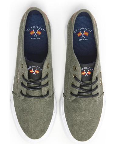 SPAGNOLO ZAPATILLAS CASUAL DE LONA CON CORDONES HOMBRE KAKI