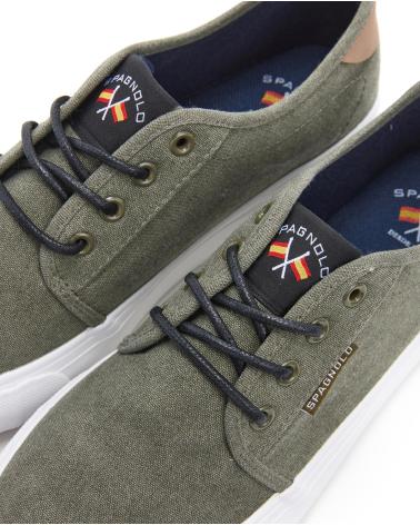 SPAGNOLO ZAPATILLAS CASUAL DE LONA CON CORDONES HOMBRE KAKI