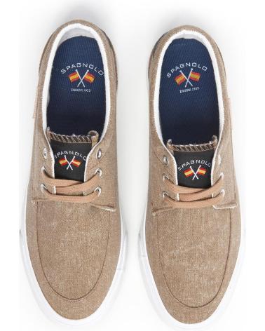 SPAGNOLO ZAPATILLAS NAUTICAS DE LONA CON CORDONES HOMBRE ARENA