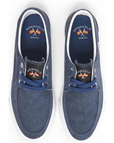 SPAGNOLO ZAPATILLAS NAUTICAS DE LONA CON CORDONES HOMBRE MARINO
