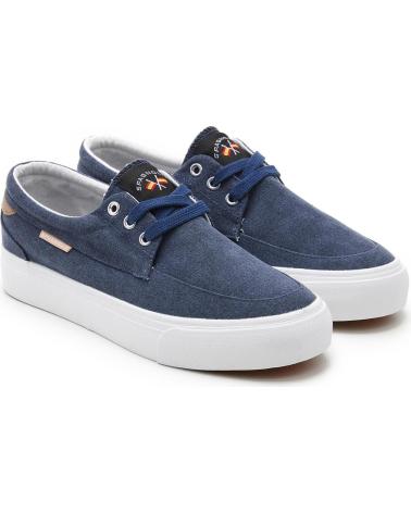 SPAGNOLO ZAPATILLAS NAUTICAS DE LONA CON CORDONES HOMBRE MARINO