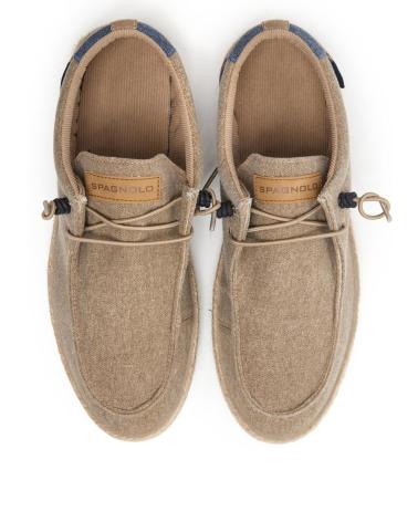 SPAGNOLO BAMBA WALLABI LONA CON CORDONES TAUPE