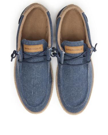 SPAGNOLO BAMBA WALLABI LONA CON CORDONES MARINO