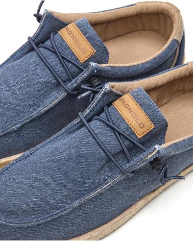 SPAGNOLO BAMBA WALLABI LONA CON CORDONES MARINO