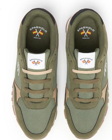 SPAGNOLO ZAPATILLAS DEPORTIVA RUNING VERDE Y BEIG