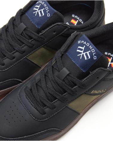 SPAGNOLO ZAPATILLAS CASUAL DE TIEMPO LIBRE NEGRO