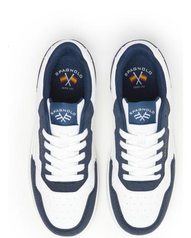 SPAGNOLO ZAPATILLAS CASUAL BASKET BLANCO Y MARINO