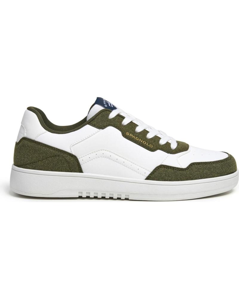 SPAGNOLO ZAPATILLAS CASUAL BASKET BLANCO Y KAKI