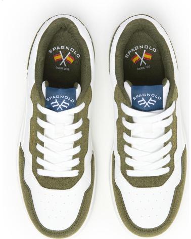SPAGNOLO ZAPATILLAS CASUAL BASKET BLANCO Y KAKI