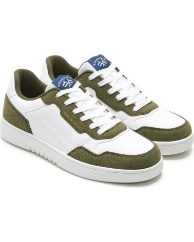 SPAGNOLO ZAPATILLAS CASUAL BASKET BLANCO Y KAKI