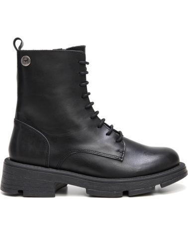 LOIS JEANS BOTIN CASUAL DE PIEL FABRICADO EN ESPANA MUJER CON CORDONES NEGRO