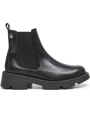 LOIS JEANS BOTIN CASUAL DE PIEL FABRICADO EN ESPANA MUJER CON ELASTICOS NEGRO