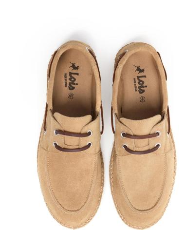 LOIS JEANS ALPARGATA PIEL ANTE NAUTICO YUTE NATURAL PLANO LOIS CAMEL