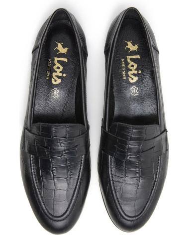 LOIS JEANS ZAPATO MOCASIN DE PIEL HECHO EN ESPANA MUJER LOIS NEGRO