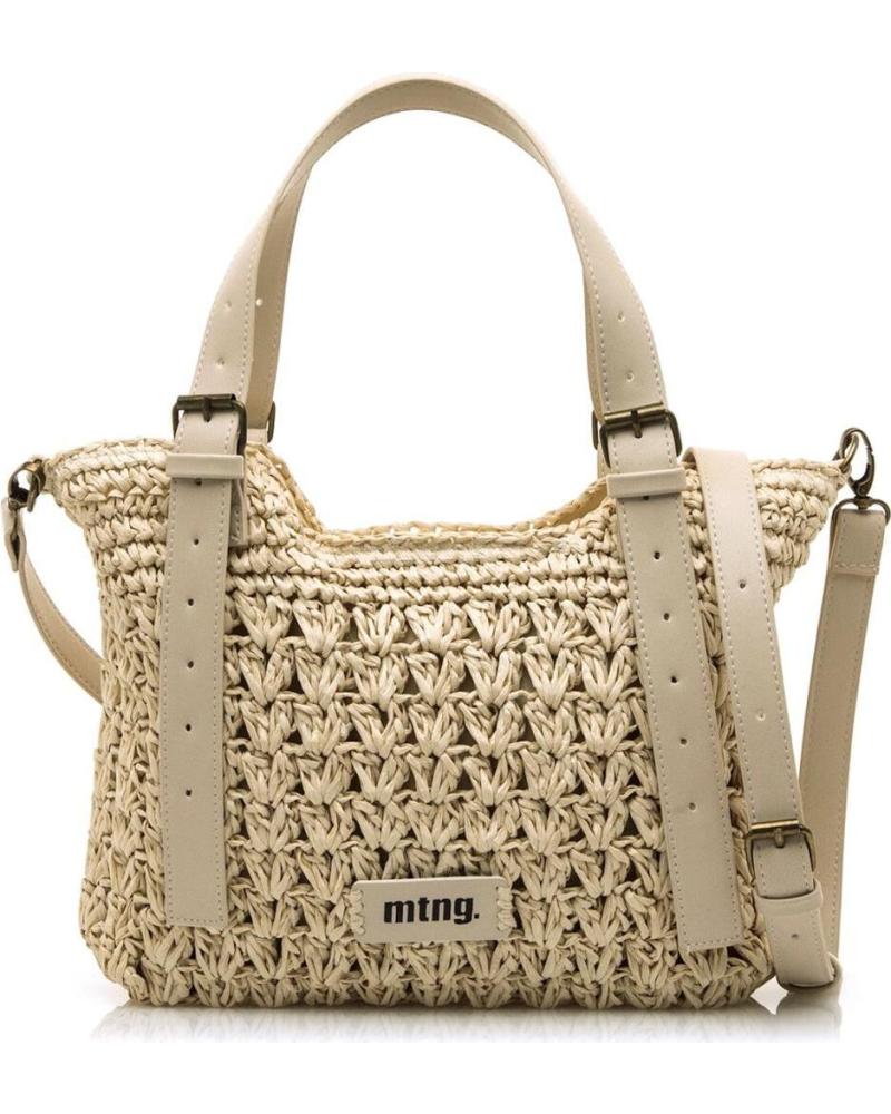 MALA A TIRACOLO MTNG HILO BEGE COM DESIGN TRANÇADO BEIGE
