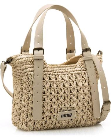 MALA A TIRACOLO MTNG HILO BEGE COM DESIGN TRANÇADO BEIGE