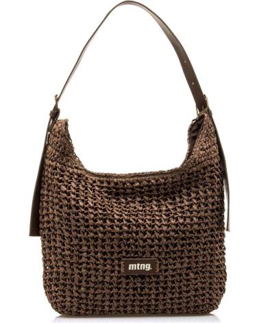 MTNG HORA BROWN SHOULDER BAG WITH WOVEN DESIGN MARRóN