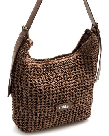 MTNG HORA BROWN SHOULDER BAG WITH WOVEN DESIGN MARRóN