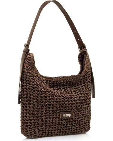 MTNG HORA BROWN SHOULDER BAG WITH WOVEN DESIGN MARRóN