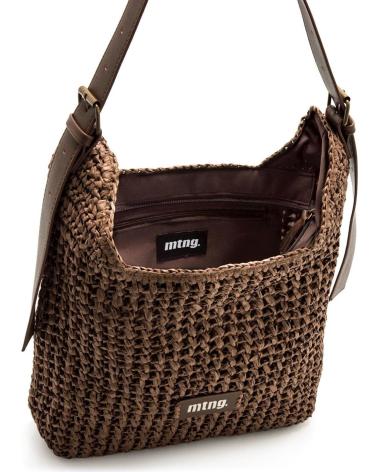 MTNG HORA BROWN SHOULDER BAG WITH WOVEN DESIGN MARRóN