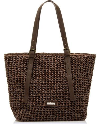 MTNG HUMO BROWN TOTE BAG WITH WOVEN DESIGN MARRóN