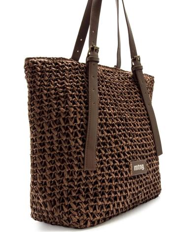 MTNG HUMO BROWN TOTE BAG WITH WOVEN DESIGN MARRóN
