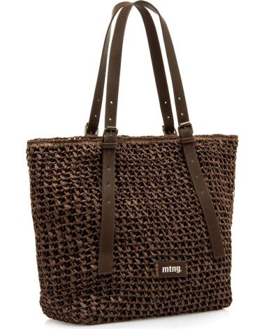 MTNG HUMO BROWN TOTE BAG WITH WOVEN DESIGN MARRóN