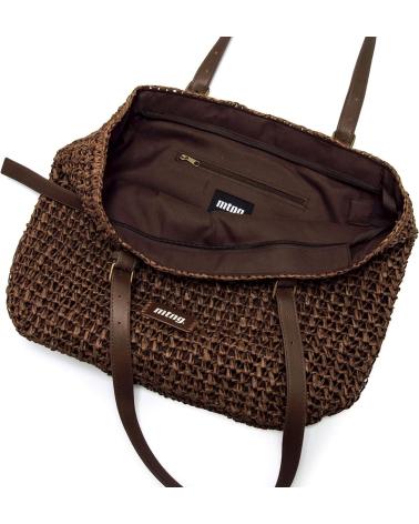 MTNG HUMO BROWN TOTE BAG WITH WOVEN DESIGN MARRóN