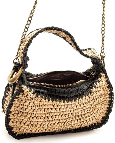 MTNG POEMA UMHÄNGETASCHE AUS GEFLOCHTENEM BAST, BRAUN MARRóN