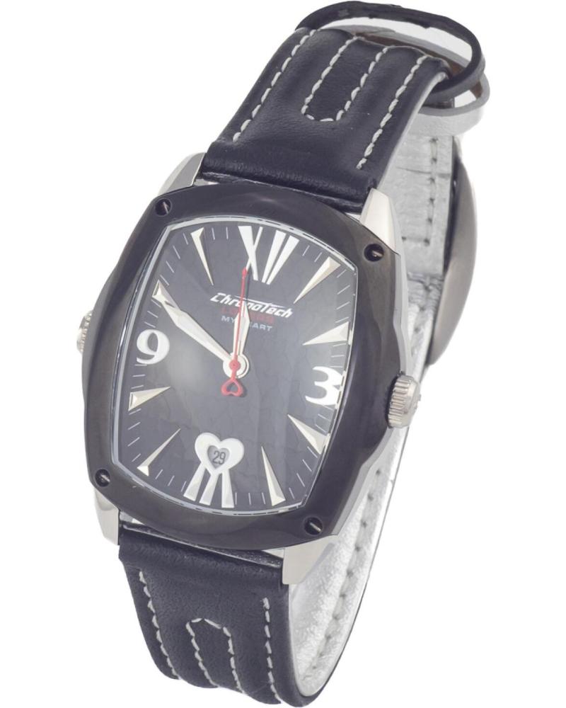 RELOJ CHRONOTECH CT7696M-12 NEGRO CON NÚMEROS ROMANOS NEGRO
