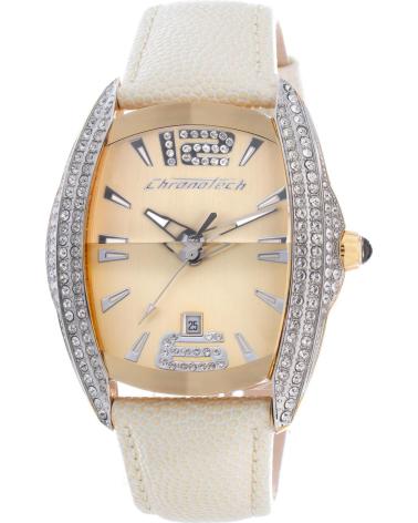 RELOJ CHRONOTECH CT7814M-04S BEIGE CON CRISTALES Y ESFERA RECTANGULAR BEIGE