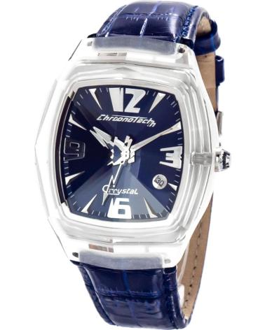 RELOJ CHRONOTECH CT7888M-03 CON CAJA TRANSPARENTE Y CORREA AZUL TRANSPARENTE
