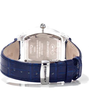 CHRONOTECH ARMBANDUHR CT7888M-03 MIT TRANSPARENTEM GEHÄUSE UND BLAUEM ARMBAND TRANSPARENTE