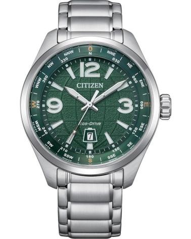 CITIZEN AW1830-88X ECO-DRIVE WATCH WITH GREEN DIAL AND STEEL BRACELET GRIS