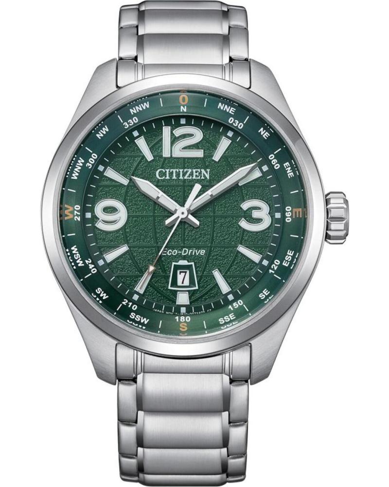 CITIZEN AW1830-88X ECO-DRIVE WATCH WITH GREEN DIAL AND STEEL BRACELET GRIS