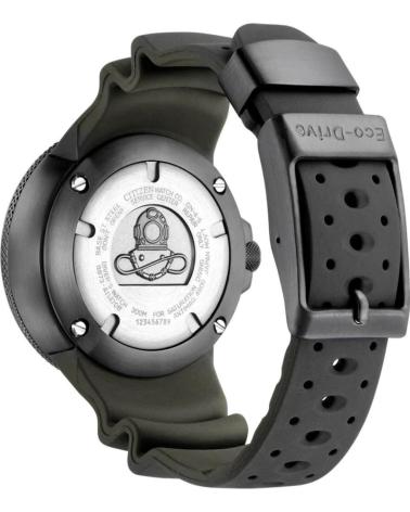 CITIZEN BJ8055-04X ECO-DRIVE DIVER'S WATCH WITH BLACK STRAP AND MINT GREEN DIAL NEGRO